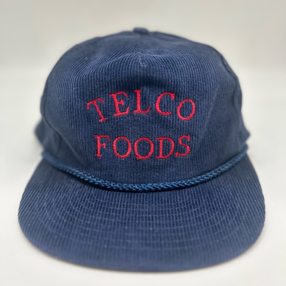 VINTAGE TELCO FOOD‎ PRODUCTS INC HAT SNAPBACK NISSIN BLUE.